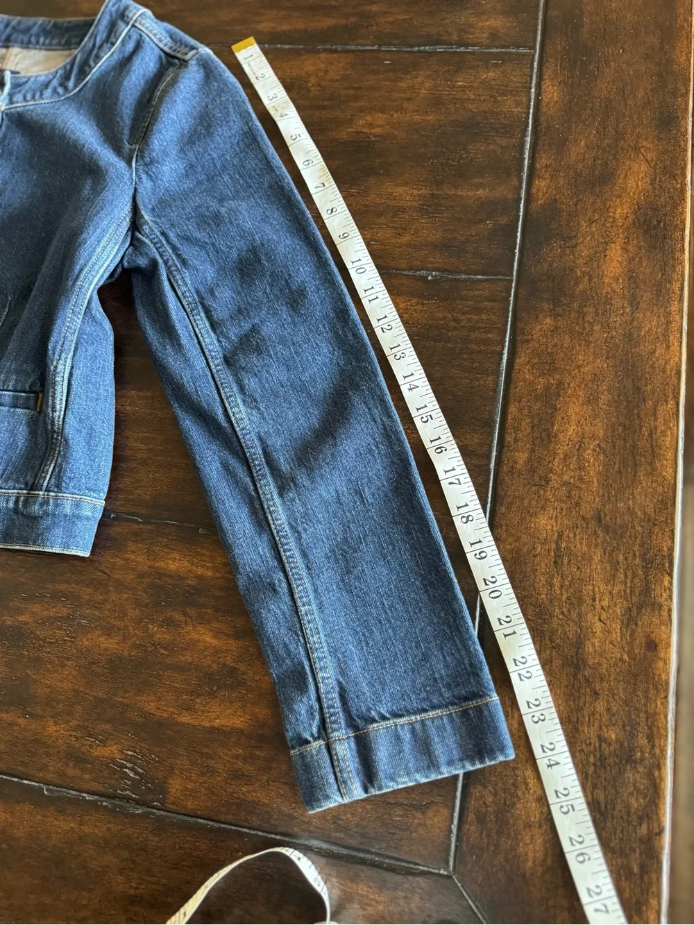 J. Crew Louisa Dark Blue Denim Jacket with Gold Buttons